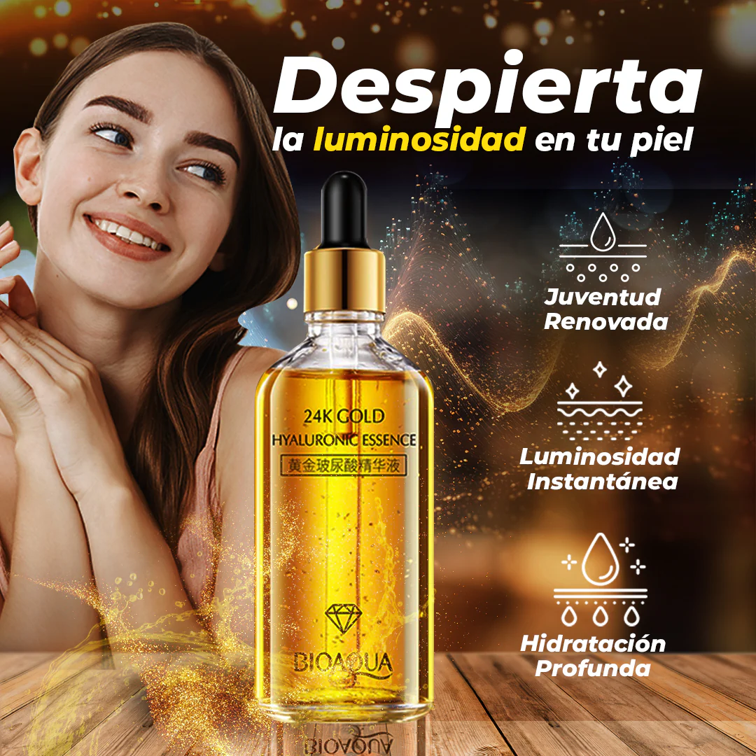 BIOAQUA ACIDO HIALURONICO CON ORO 24K + REGALO CAJA HILOS MAGICOS